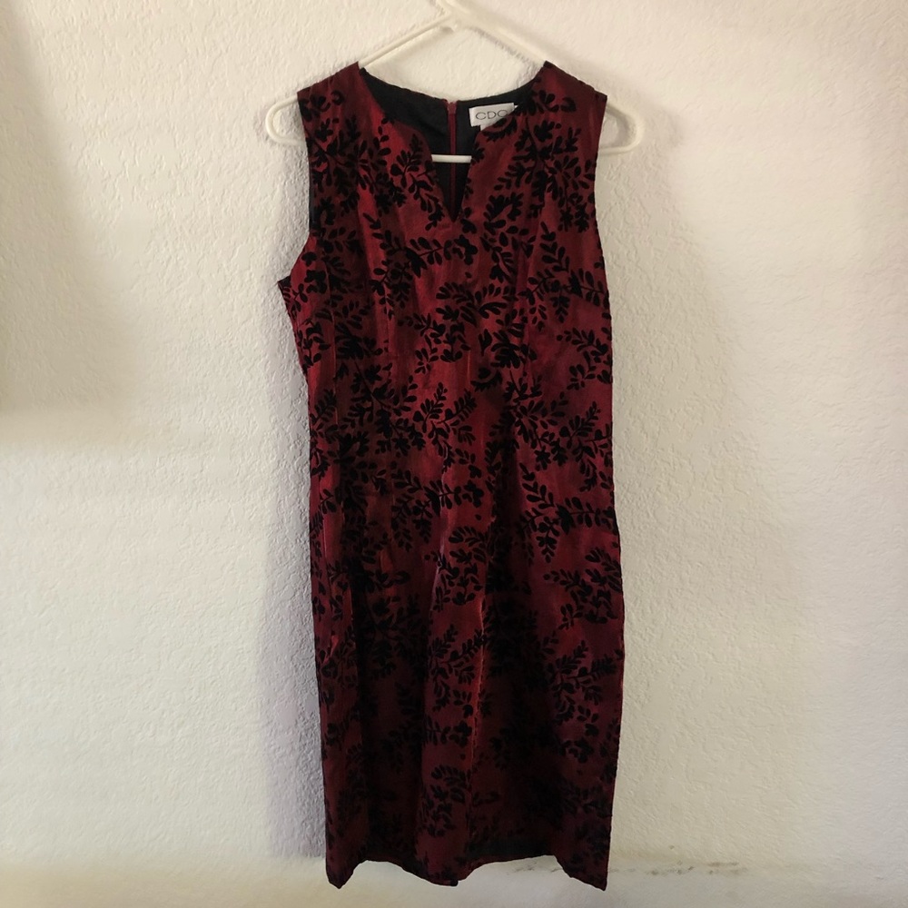 CDC red and black dress